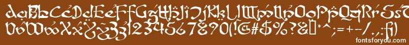 フォントFanjofeyLeodaAhRegular – 茶色の背景に白い文字