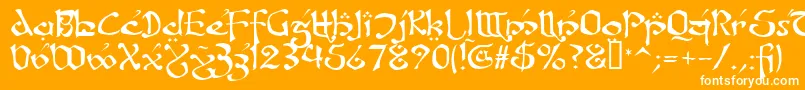 フォントFanjofeyLeodaAhRegular – オレンジの背景に白い文字