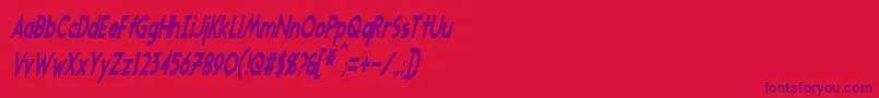 TransmetalsCondensedItalic Font – Purple Fonts on Red Background