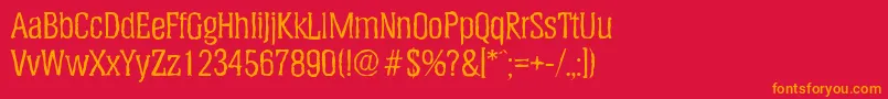 HeliumantiqueRegular Font – Orange Fonts on Red Background