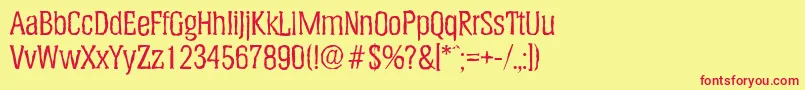 HeliumantiqueRegular Font – Red Fonts on Yellow Background