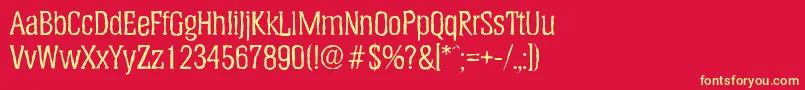 HeliumantiqueRegular Font – Yellow Fonts on Red Background