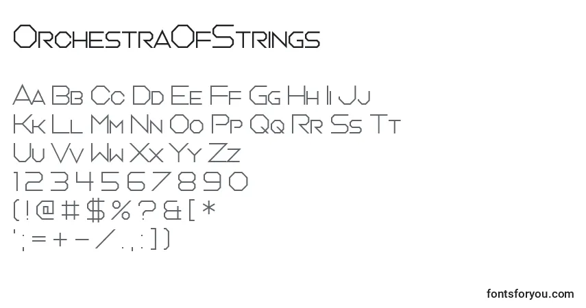 Шрифт OrchestraOfStrings – алфавит, цифры, специальные символы