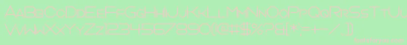 OrchestraOfStrings-fontti – vaaleanpunaiset fontit vihreällä taustalla