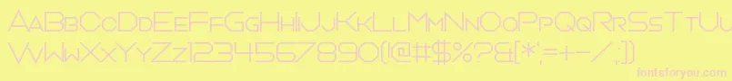 OrchestraOfStrings-fontti – vaaleanpunaiset fontit keltaisella taustalla