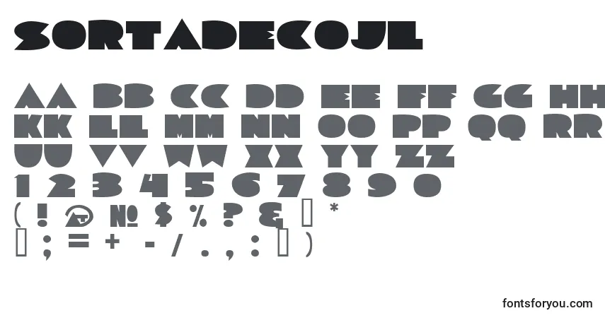 Шрифт SortaDecoJl – алфавит, цифры, специальные символы