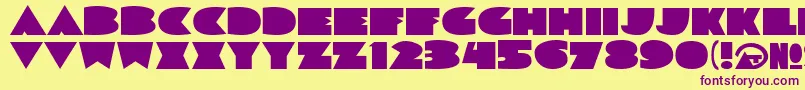 SortaDecoJl Font – Purple Fonts on Yellow Background