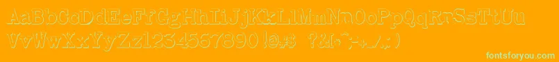 BaltimoretypewriterboldBeveled Font – Green Fonts on Orange Background