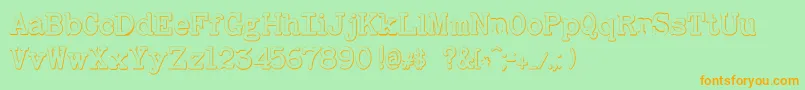 BaltimoretypewriterboldBeveled Font – Orange Fonts on Green Background