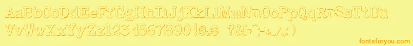 BaltimoretypewriterboldBeveled Font – Orange Fonts on Yellow Background