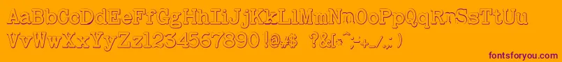 BaltimoretypewriterboldBeveled Font – Purple Fonts on Orange Background
