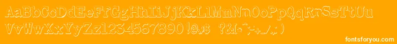 BaltimoretypewriterboldBeveled Font – White Fonts on Orange Background