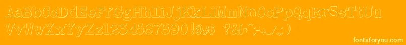 BaltimoretypewriterboldBeveled Font – Yellow Fonts on Orange Background