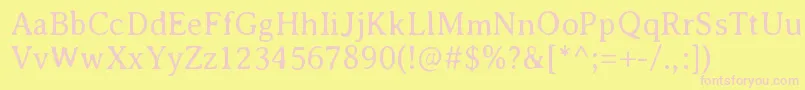 AveriaserifLight Font – Pink Fonts on Yellow Background