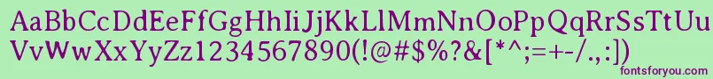 AveriaserifLight Font – Purple Fonts on Green Background