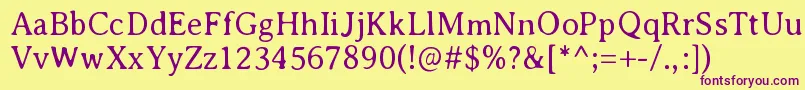 AveriaserifLight Font – Purple Fonts on Yellow Background