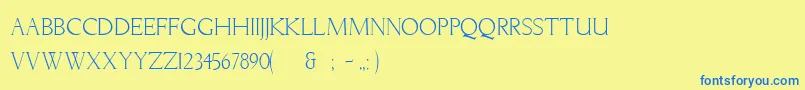 LichtnerRegular Font – Blue Fonts on Yellow Background