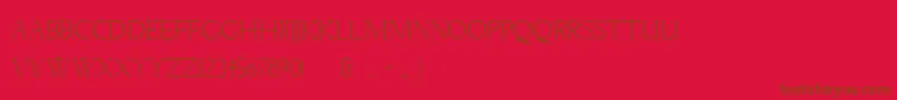 LichtnerRegular-Schriftart – Braune Schriften auf rotem Hintergrund