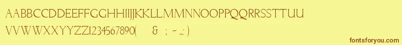 LichtnerRegular Font – Brown Fonts on Yellow Background