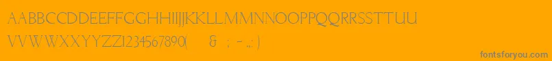 Fonte LichtnerRegular – fontes cinzas em um fundo laranja