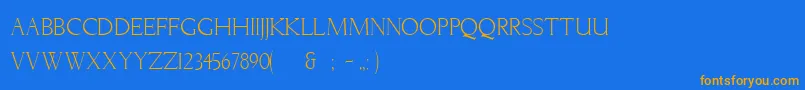 LichtnerRegular Font – Orange Fonts on Blue Background
