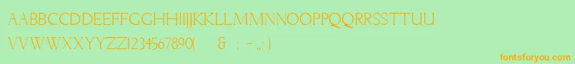 LichtnerRegular-Schriftart – Orangefarbene Schriften auf grünem Hintergrund