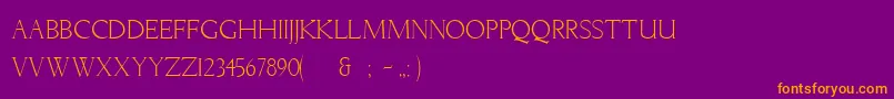 LichtnerRegular Font – Orange Fonts on Purple Background