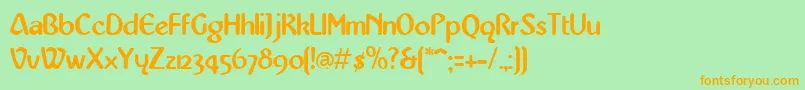 AbbatMedium Font – Orange Fonts on Green Background