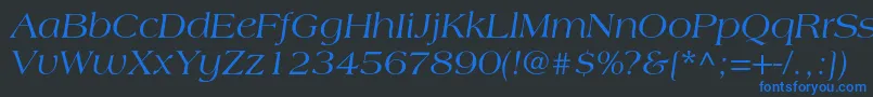 LagunacItalic-Schriftart – Blaue Schriften auf schwarzem Hintergrund