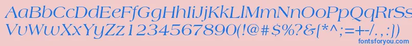 LagunacItalic Font – Blue Fonts on Pink Background