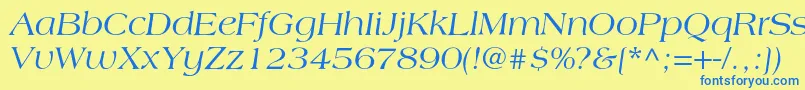 LagunacItalic Font – Blue Fonts on Yellow Background