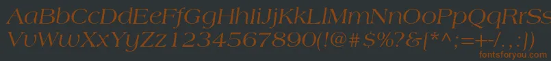 LagunacItalic-fontti – ruskeat fontit mustalla taustalla