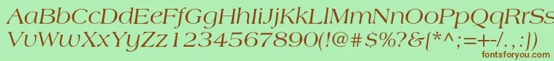 Шрифт LagunacItalic – коричневые шрифты на зелёном фоне