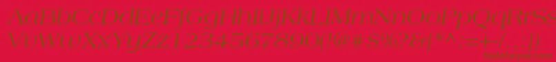 LagunacItalic-Schriftart – Braune Schriften auf rotem Hintergrund