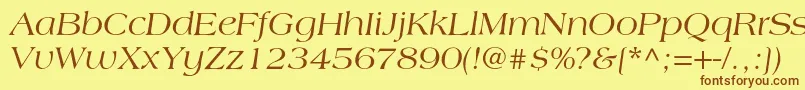 LagunacItalic Font – Brown Fonts on Yellow Background