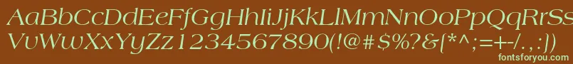 LagunacItalic Font – Green Fonts on Brown Background