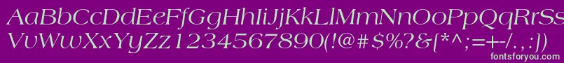 LagunacItalic Font – Green Fonts on Purple Background