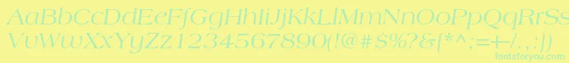 LagunacItalic Font – Green Fonts on Yellow Background