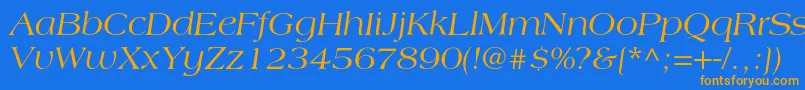 Police LagunacItalic – polices orange sur fond bleu