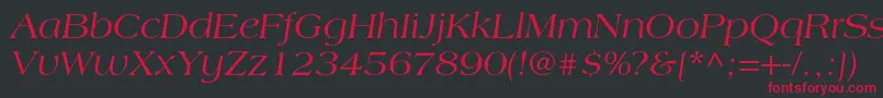 Fonte LagunacItalic – fontes vermelhas em um fundo preto