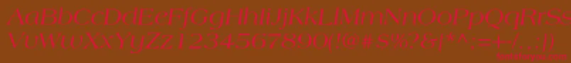 LagunacItalic Font – Red Fonts on Brown Background