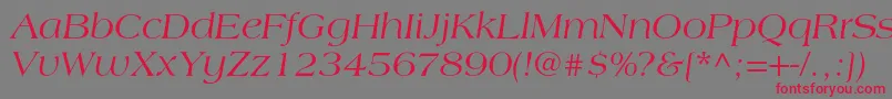 Czcionka LagunacItalic – czerwone czcionki na szarym tle