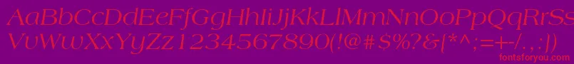 fuente LagunacItalic – Fuentes Rojas Sobre Fondo Morado