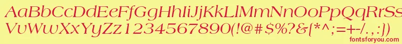 LagunacItalic Font – Red Fonts on Yellow Background