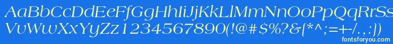 LagunacItalic Font – Yellow Fonts on Blue Background