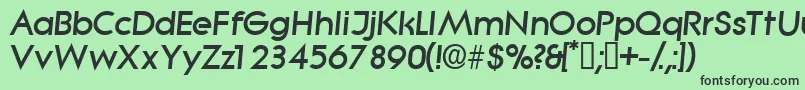 Шрифт SabordisplaysskItalic – чёрные шрифты на зелёном фоне