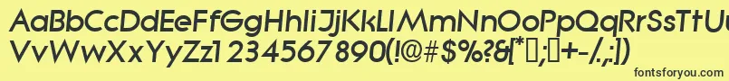 Шрифт SabordisplaysskItalic – чёрные шрифты на жёлтом фоне