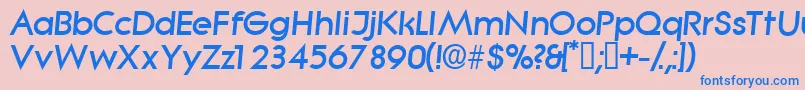 Fonte SabordisplaysskItalic – fontes azuis em um fundo rosa