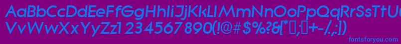 SabordisplaysskItalic-fontti – siniset fontit violetilla taustalla