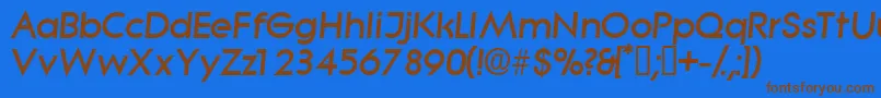 フォントSabordisplaysskItalic – 茶色の文字が青い背景にあります。